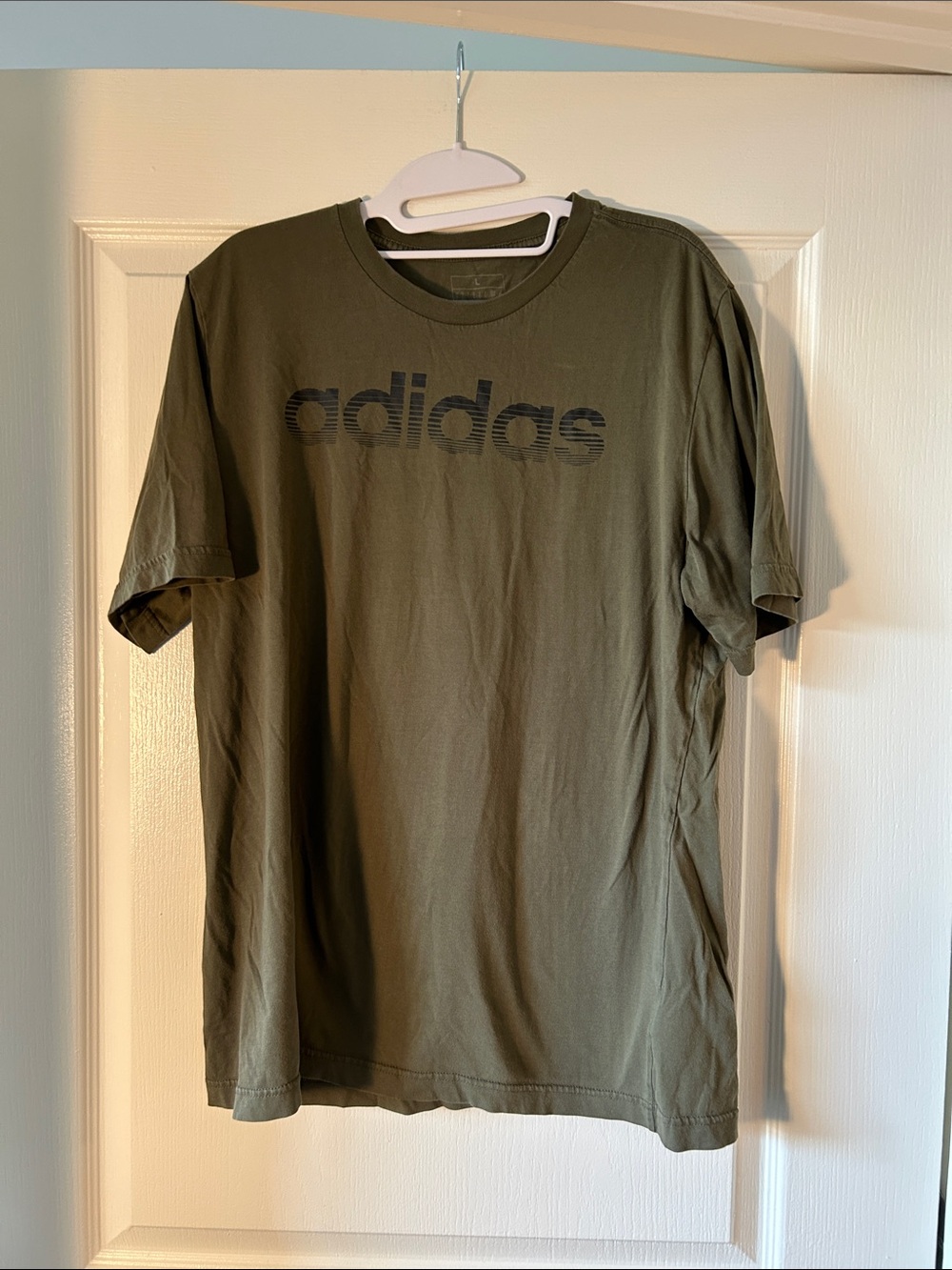 adidas Olive Green Logo Short Sleeve Tee